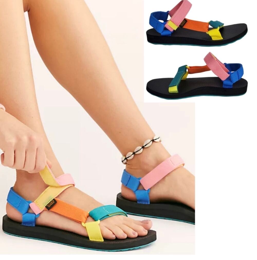 TEVA ORIGINAL UNIVERSAL 90S MULTI STRAPPY SPORTS SANDALS US 8 / EU 39 / UK 6